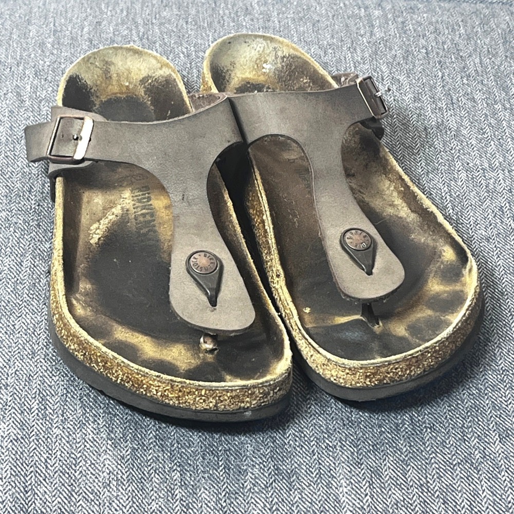 Birkenstock Gizeh Mocha Brown Birko-Flor Thong Sandals Women 8.5 EU 39 Granola